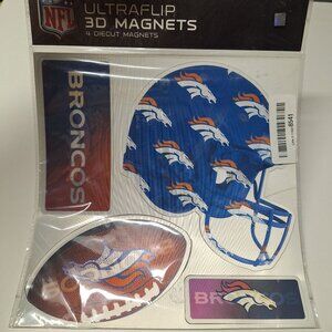 NFL Denver Broncos 4‎ Diecut UltraFlip 3D Magnets